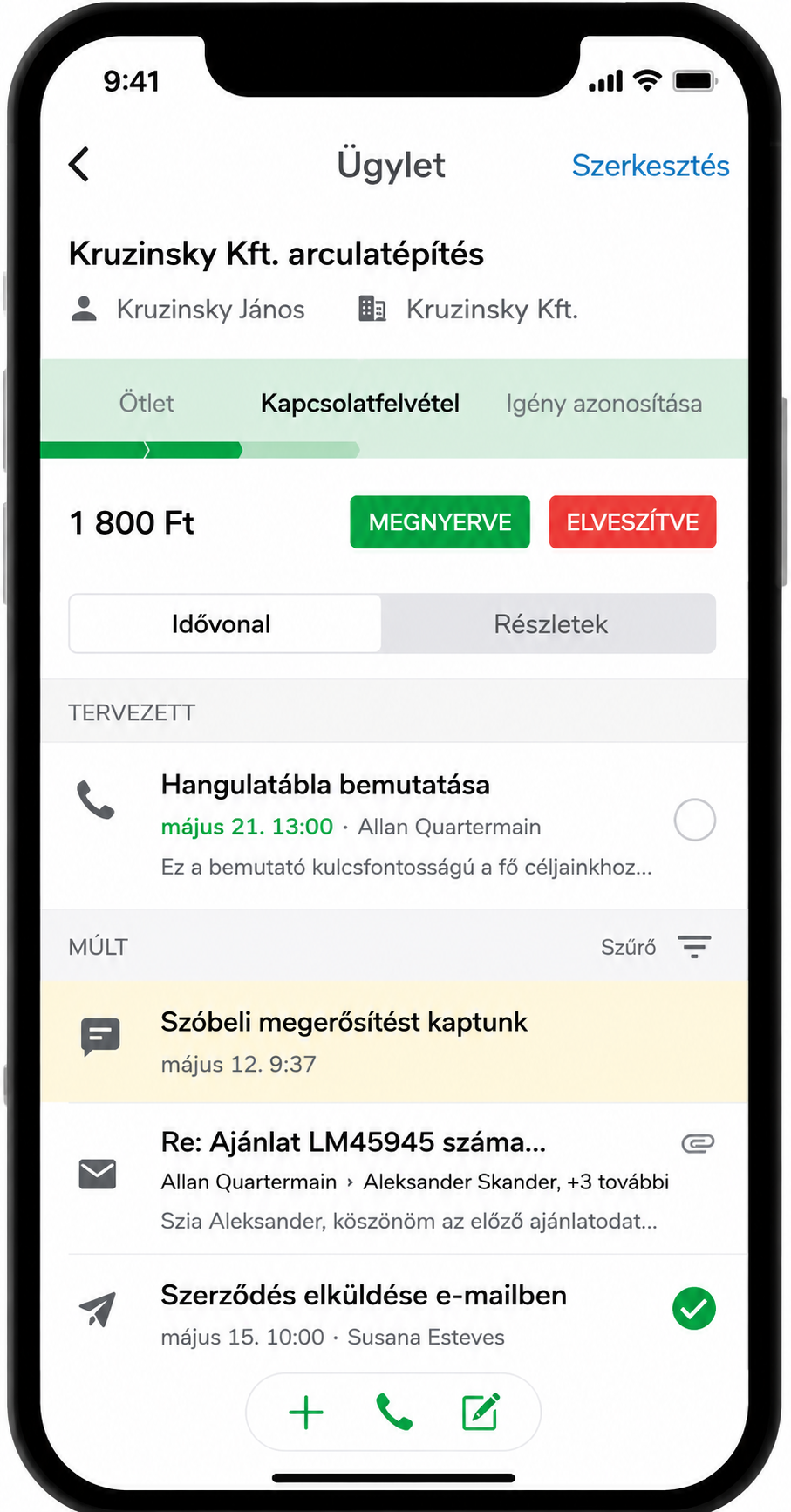 Pipedrive mobil ügylet adatlap magyar nyelven