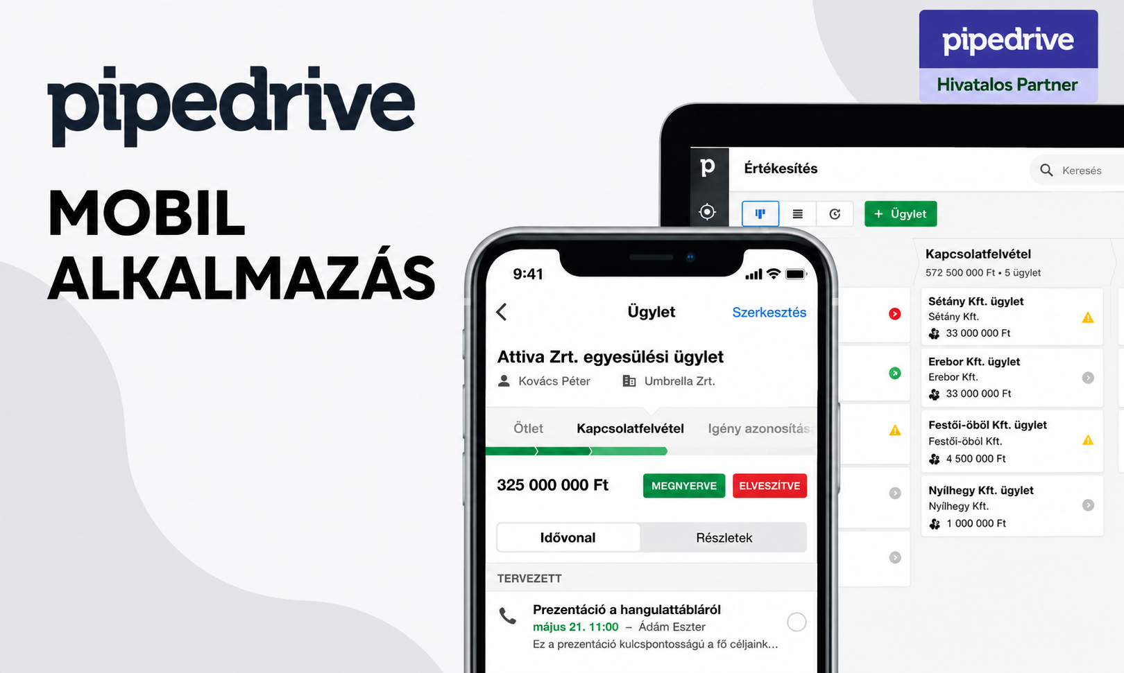 Pipedrive mobil CRM alkalmazás magyar nyelven